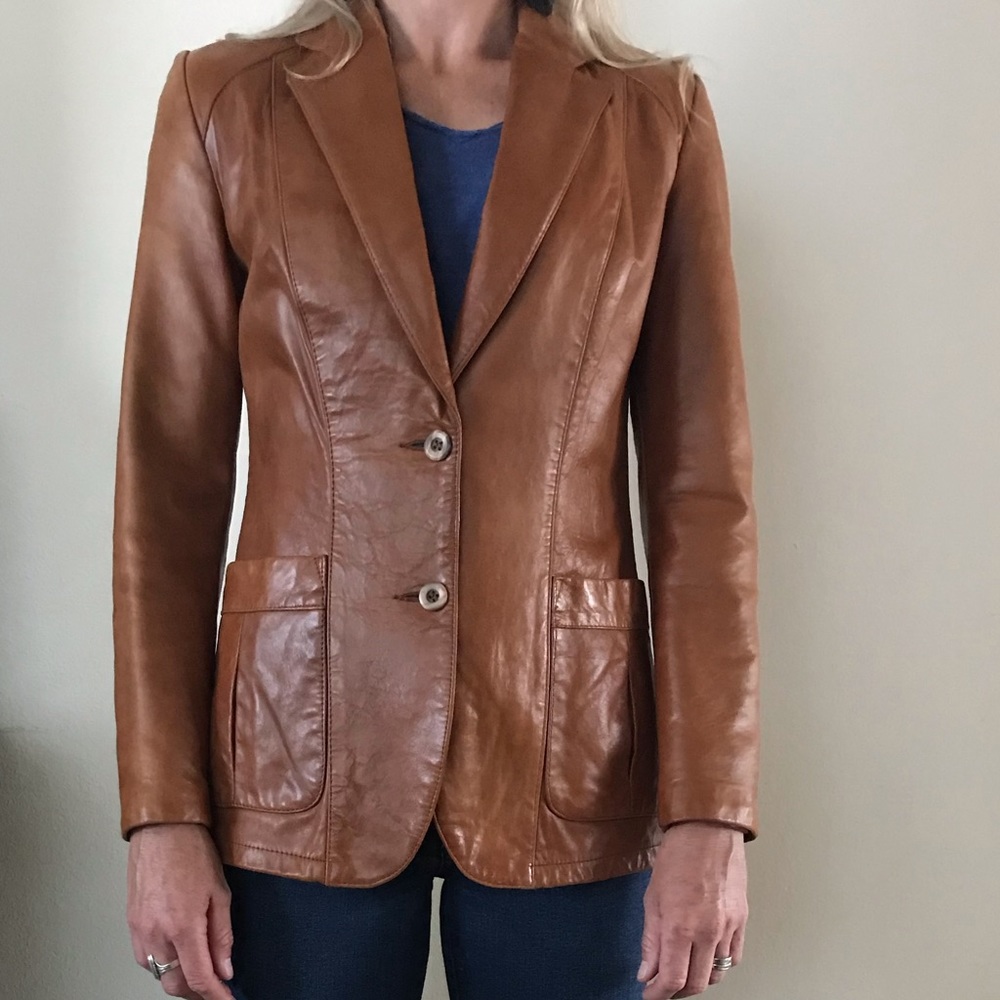 Vintage Leather Jacket blazer - Picture 2 of 8